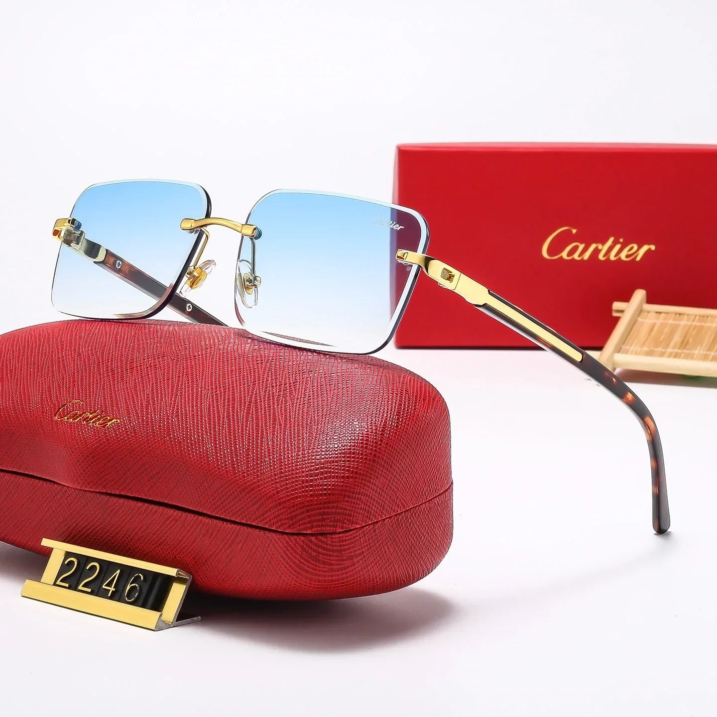Fashion  frameless square sunglasses 2247