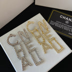 Temperament Diamond Letter Earrings