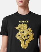 Golden Dragon Print T Shirt