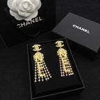 Sparkling Full Diamond Tassel Earrings