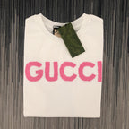 Dopamine color letter embroidered short-sleeved T-shirt