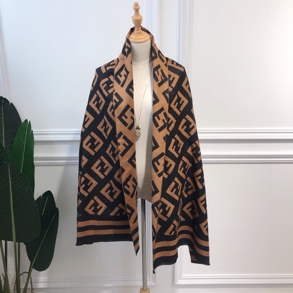 F Embossed Vintage Scarf