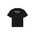 Classic round collar cotton print t-shirt
