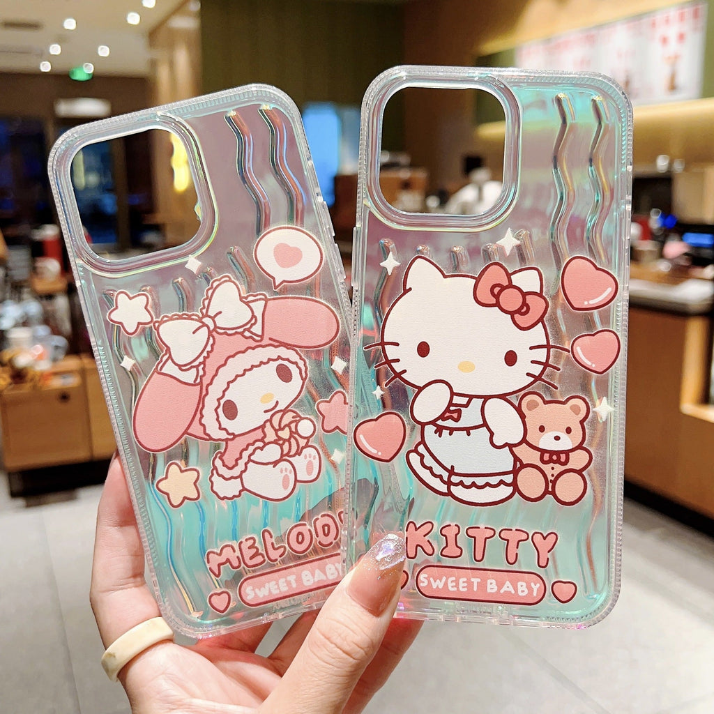 Laser wave pattern cute cartoon case