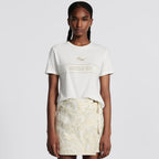 Gold Tone Logo Embroidered Butterfly T-Shirt