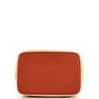 Embossed Straw Bucket Bag