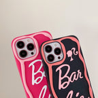Cartoon Pink Letters Silicone Case