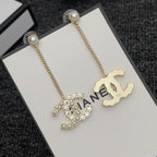 Diamond and Pearl Drop Earrings