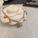 Fashion Pearl Rhinestone Pendants Bracelet
