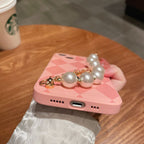 Pearl Chain Wristband Leather Case