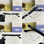 Unisex Fashionable Striped Rim Glasses