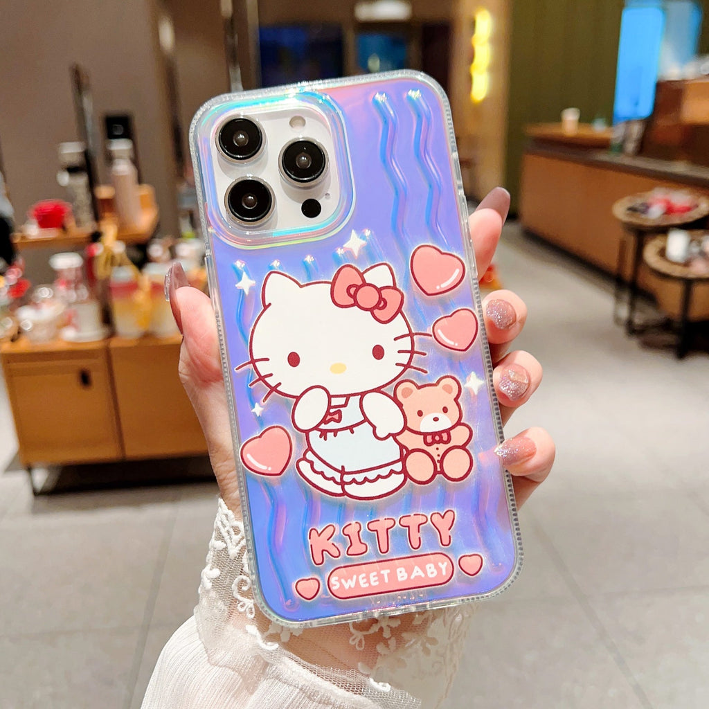 Laser wave pattern cute cartoon case