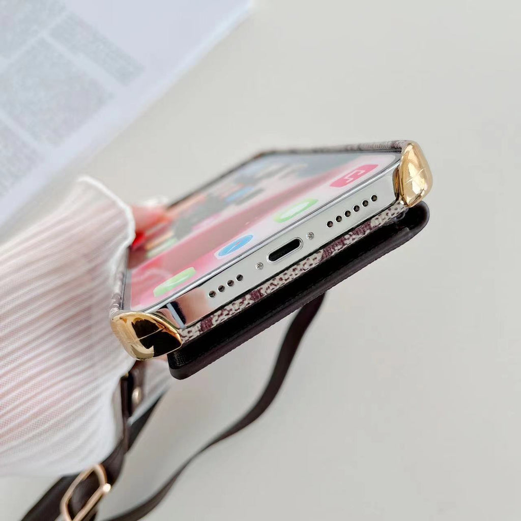 Shoulder Strap Gold Edge Wallet Case