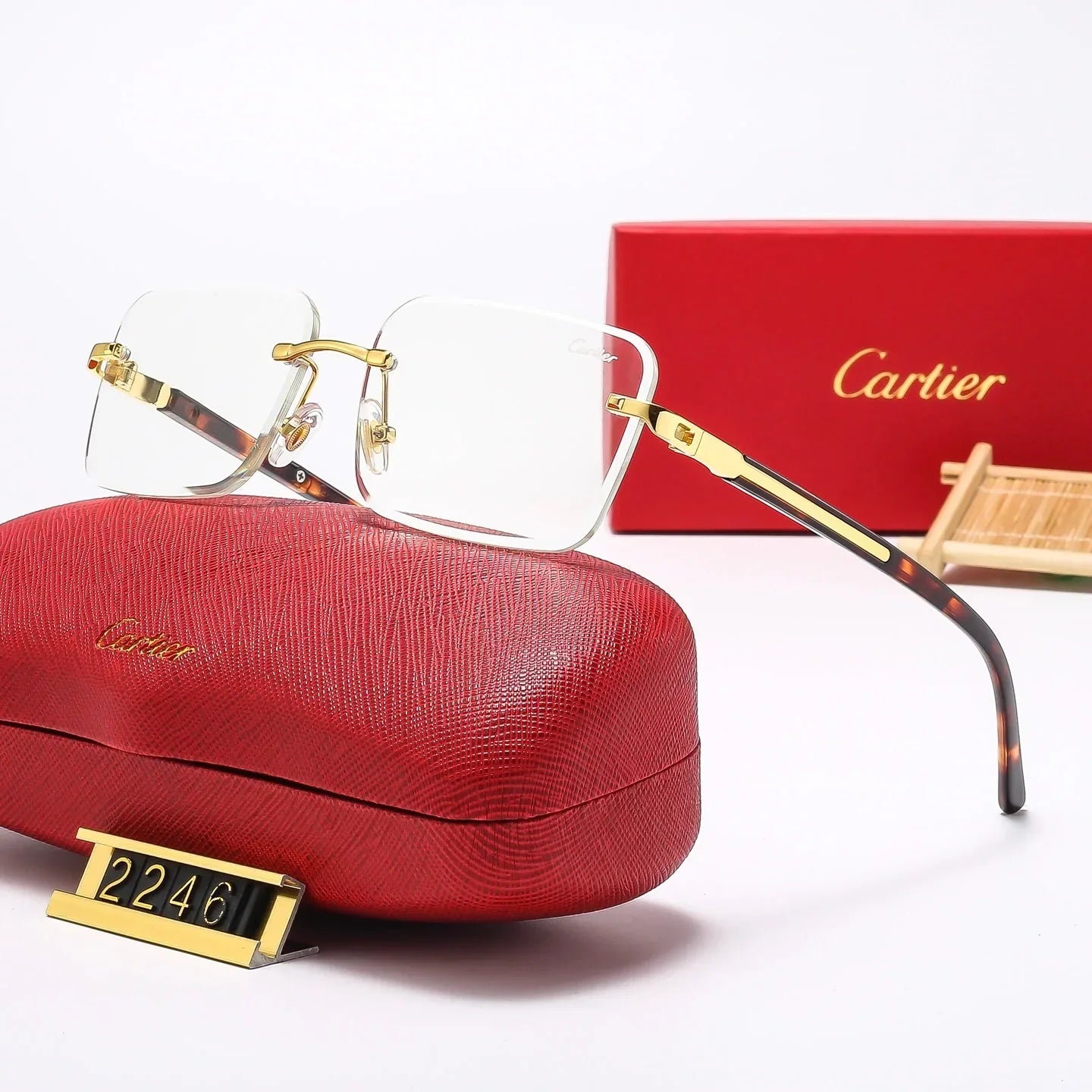 Fashion  frameless square sunglasses 2247