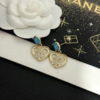 Elegant Heart Gemstone Earrings
