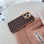 Metal Frame Monogram Leather Case