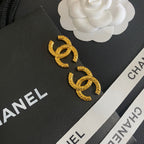 Premium Textured Letter Stud Earrings