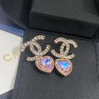 Sparkling Laser Heart Zircon Earrings