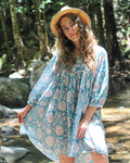 Hawa Short Dress In Sky Sunflower