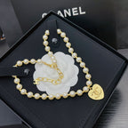 Heart Pendant Pearl Necklace