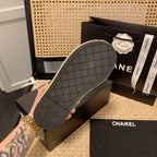 Straw Flip Flop Chain Sandals