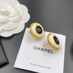 Elegant Colorblock Round Stud Earrings
