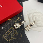 Logo Square Pendant Earrings