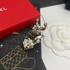 Logo Square Pendant Earrings