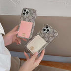 Monogram Label Leather Card Holder