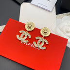 Temperament Diamond Letter Drop Earrings
