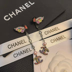 Colorful Crystal Butterfly Earrings