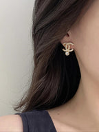 Temperament Diamond Letter Stud Earrings