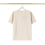 Checkerboard raised fleece cotton T-shirt