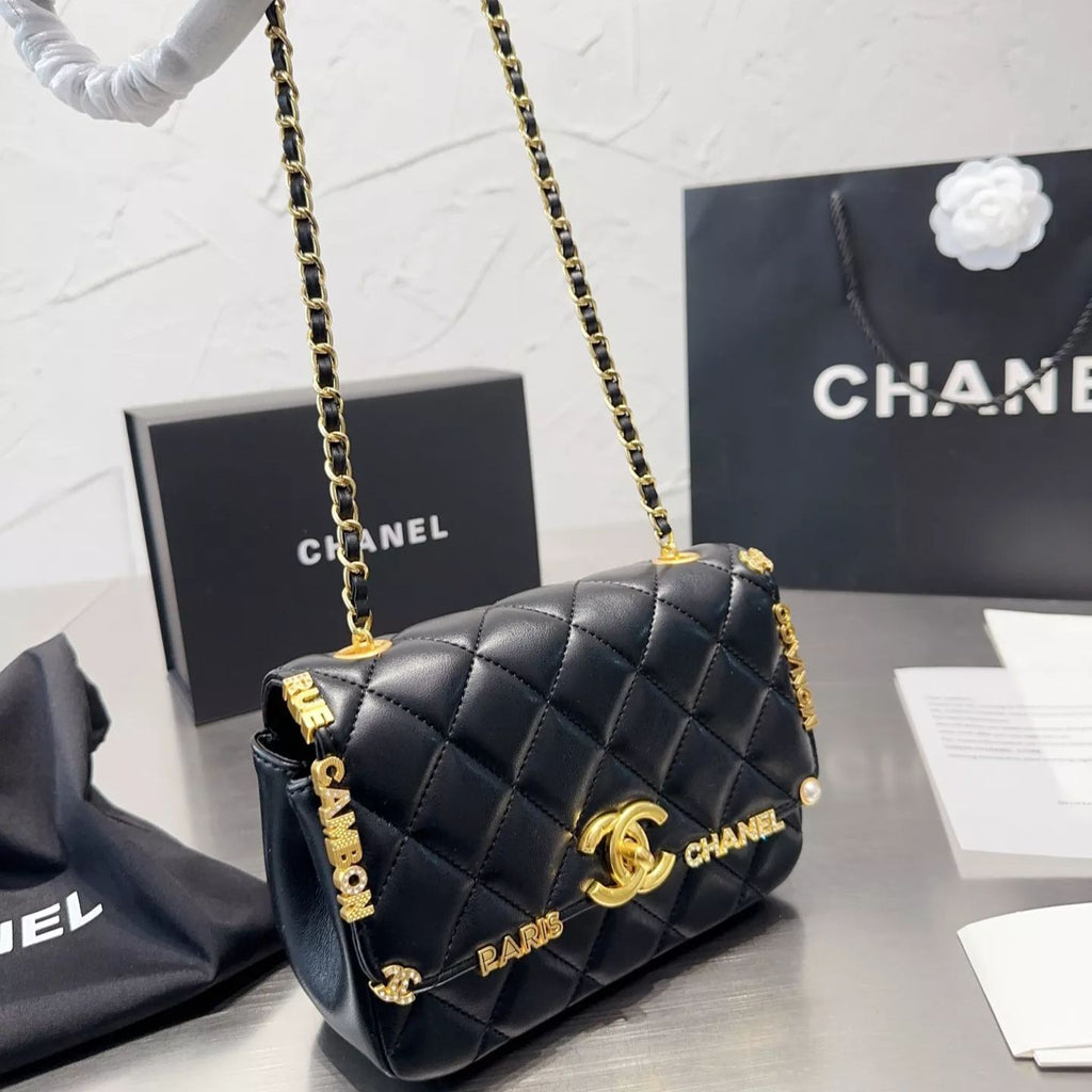 Lucky Charm Metal Monogram Leather Bag