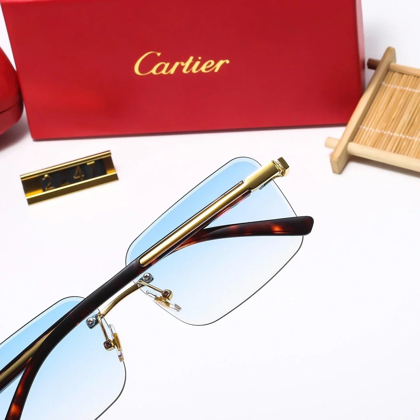 Fashion  frameless square sunglasses 2247