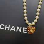 Heart Pendant Pearl Necklace