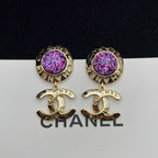 Shining Starry CC Letter Pendant Earrings