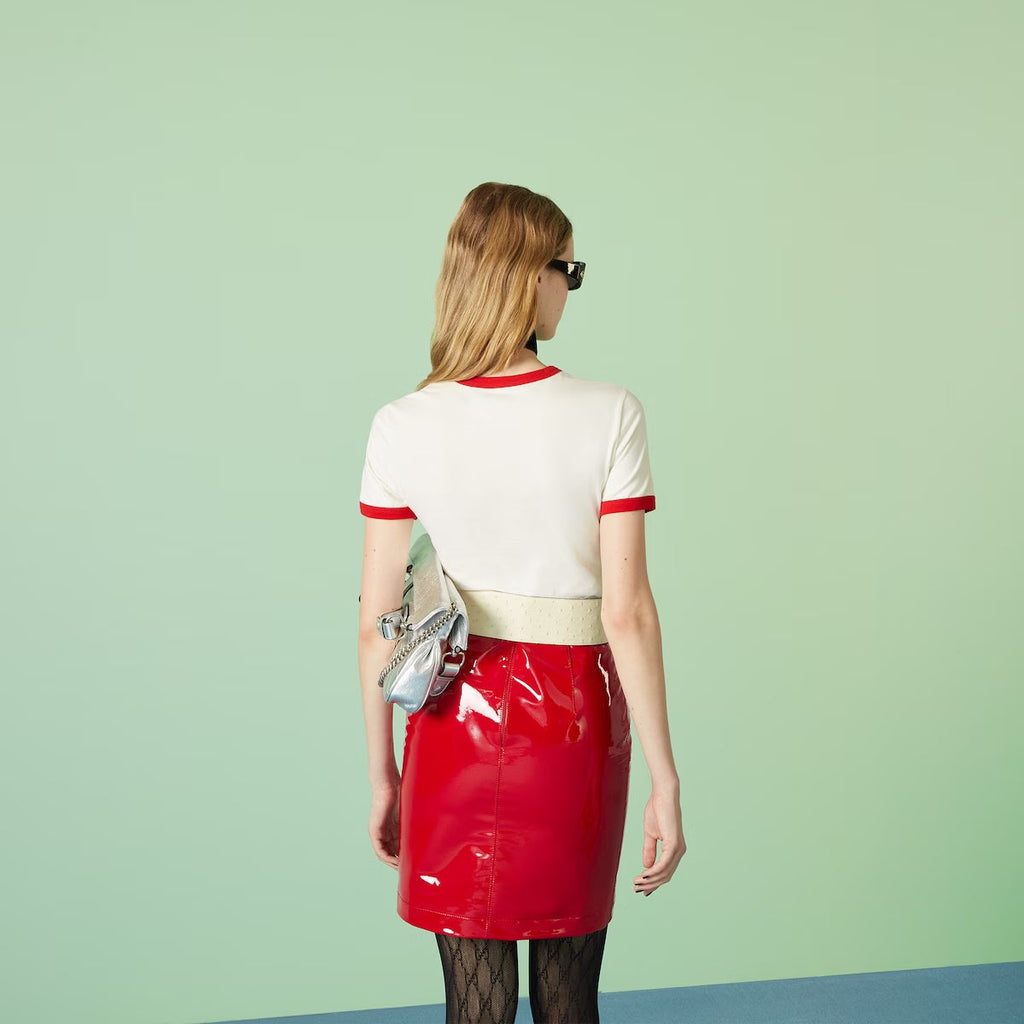 red trim short sleeves