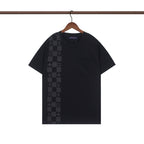 Fashion asymmetric checkerboard T-shirt