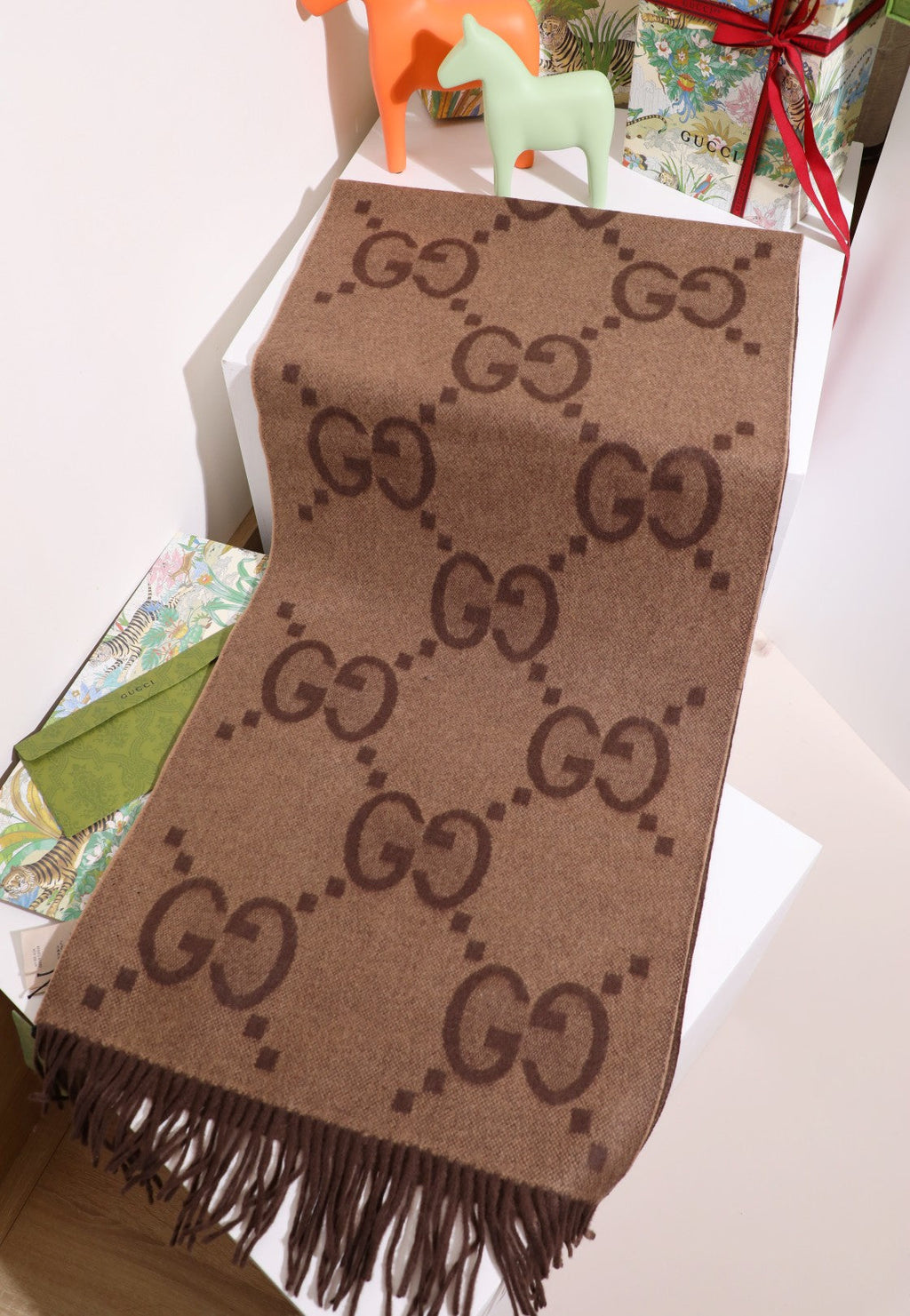 G Damier-Jacquard Scarf