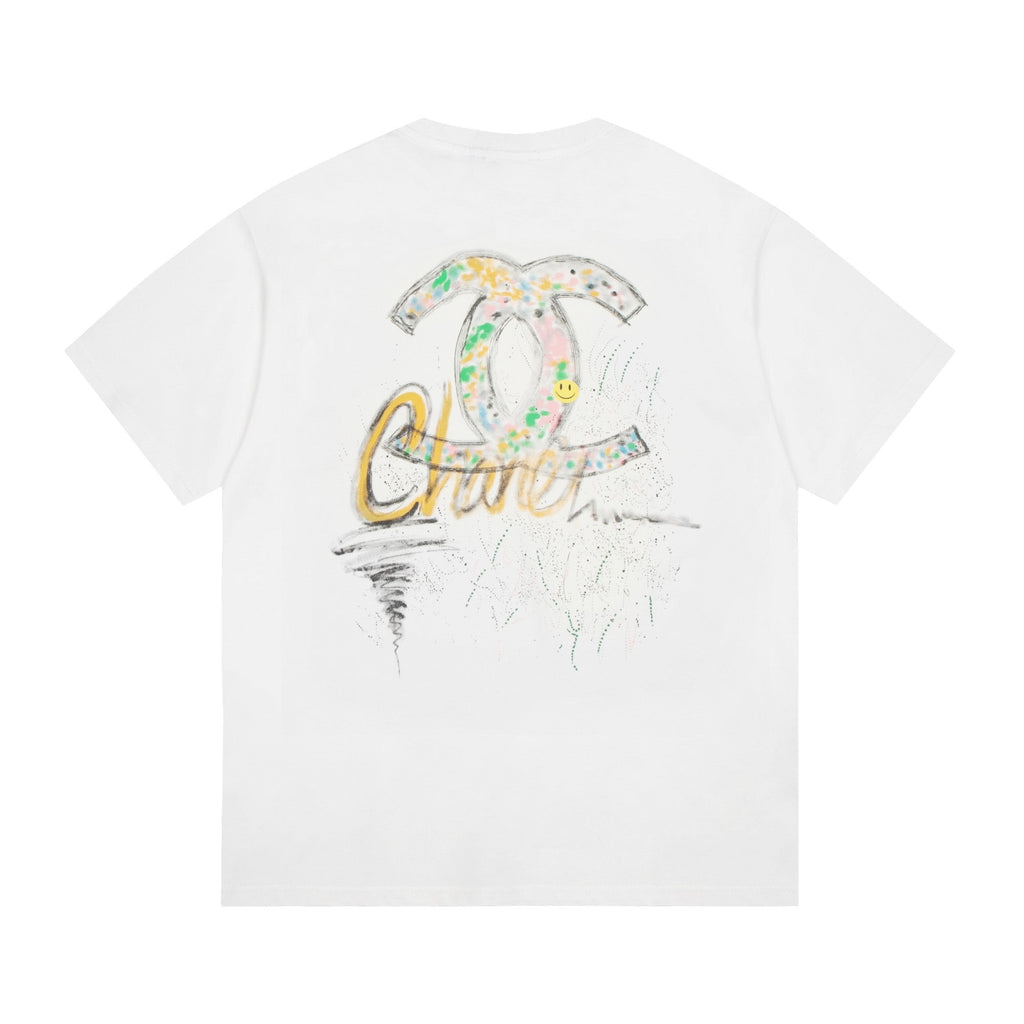 Hand-painted spray-painted T-shirt