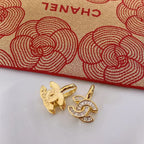 Rhinestone Logo Fashion Earrings