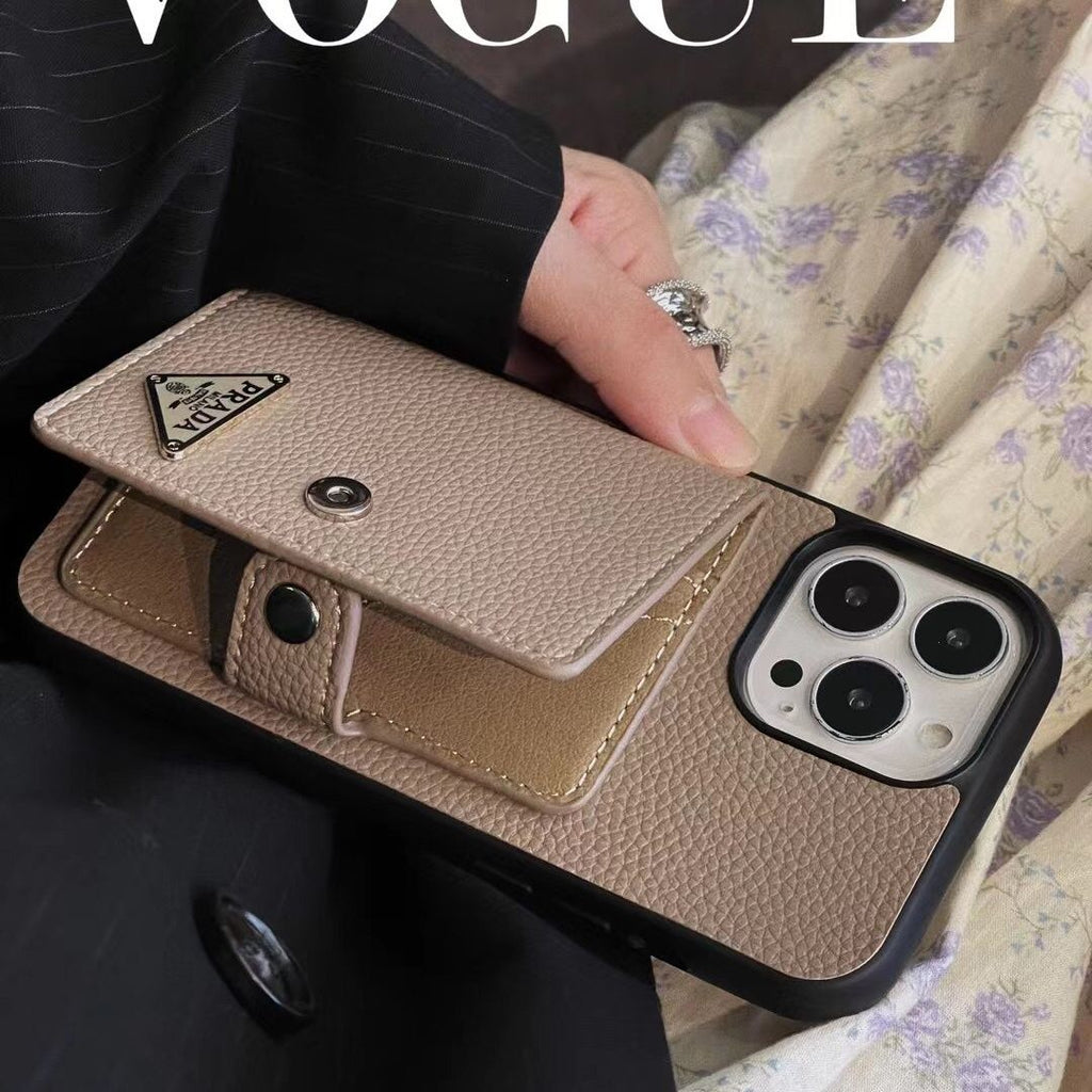 Leather Triangle Card Wallet Case