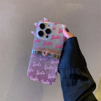 Gradient Glitter Bow Heart Diamond Case