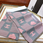 Camellia Checkered Pattern Scarf