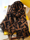 Classic F Embossed Cashmere Scarf