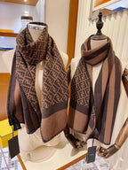 Retro F Monogram Double-Sided Scarf