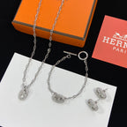 Classic Farandole Logo Silver Jewelry Set