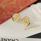 Vintage Golden Round Earrings