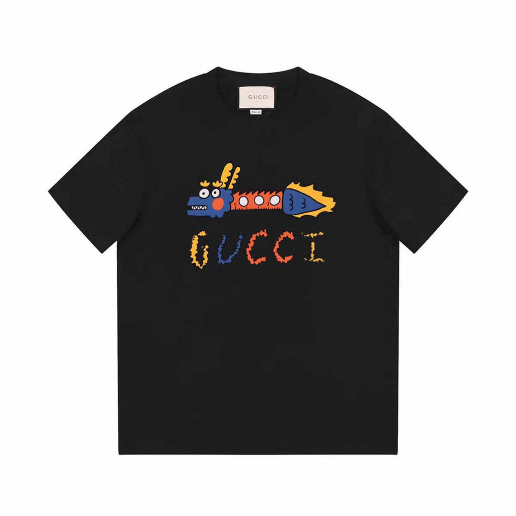 Cartoon Dragon Printed T-shirt